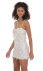 Lucy In The Sky Silver Sequin Fringe Dress in White