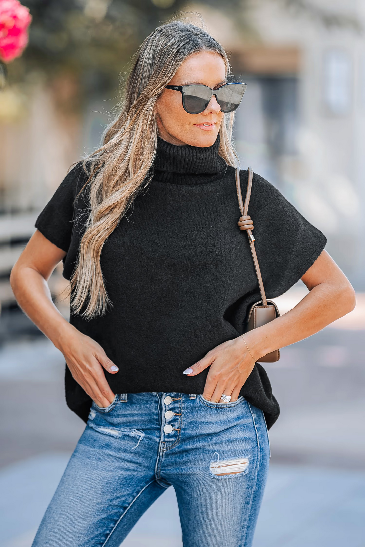 Cupshe Short Sleeve Knit Turtleneck (x2)