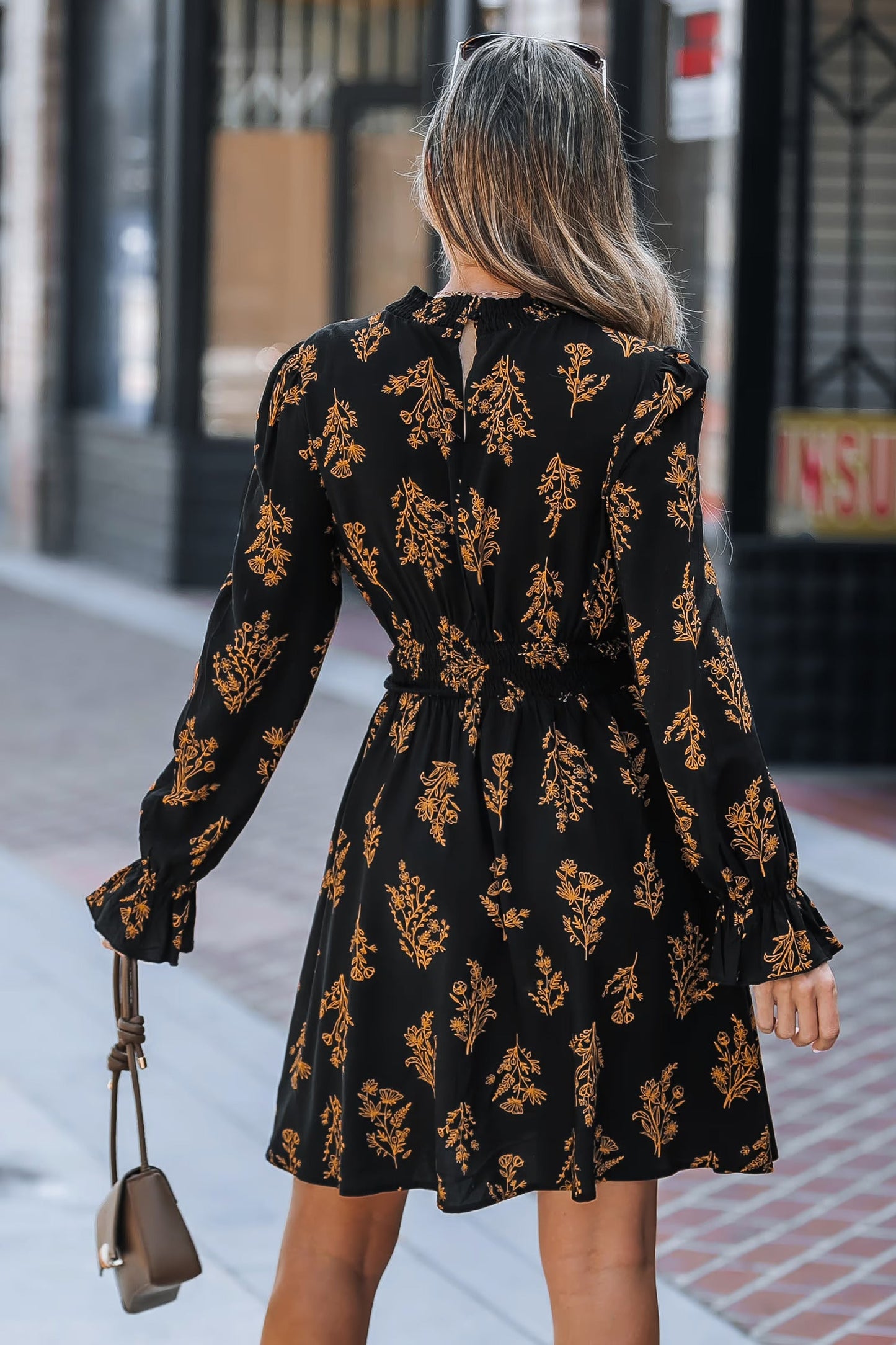 Cupshe Floral Blouson Sleeve Mini Dress