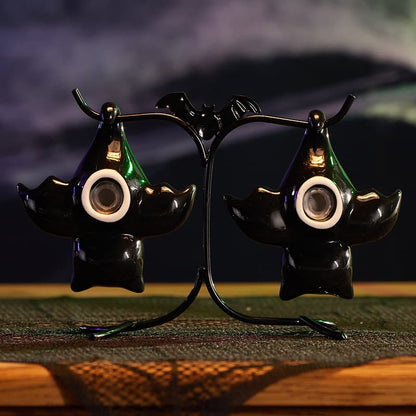 Cracker Barrel Hanging Bats With Stand Salt and Pepper Set