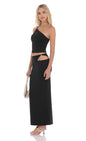 Lucy In The Sky Cutout Embellished Maxi Skirt in Black
