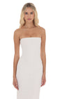 Lucy In The Sky Strapless Ruffle Maxi Dress in White