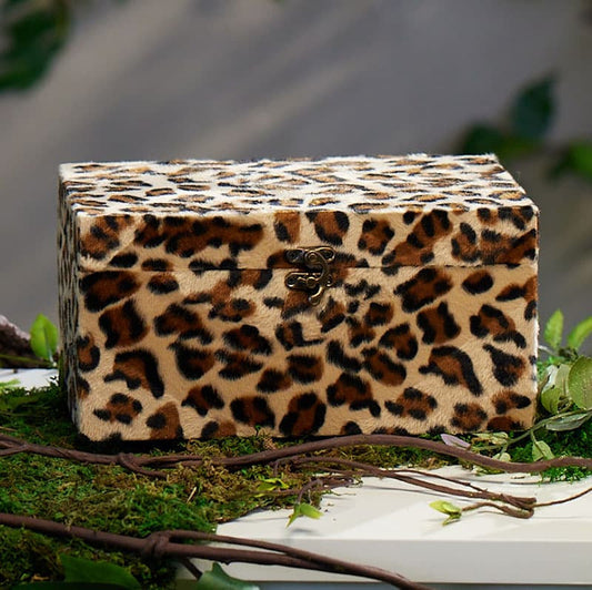 Cracker Barrel Large Faux Cheetah Decorative Box