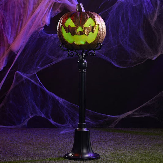 Cracker Barrel Flaming Jack-O-Lantern Lamp Post