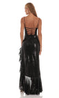 Lucy In The Sky Sequin Ruffle Dress in Black