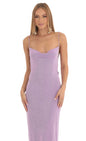 Lucy In The Sky Draped Back Maxi Dress in Purple
