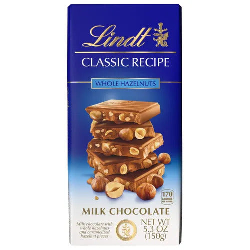 Lindt Chocolate Milk Chocolate Hazelnut CLASSIC Recipe Bar (5.3 oz)