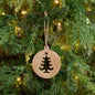 Cracker Barrel Mango Wood Round with Cutout Tree Ornament