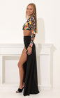 Lucy In The Sky One Shoulder Sequin Maxi Dress in Black