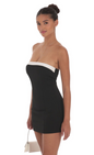 Lucy in the Sky White Trim Strapless Dress