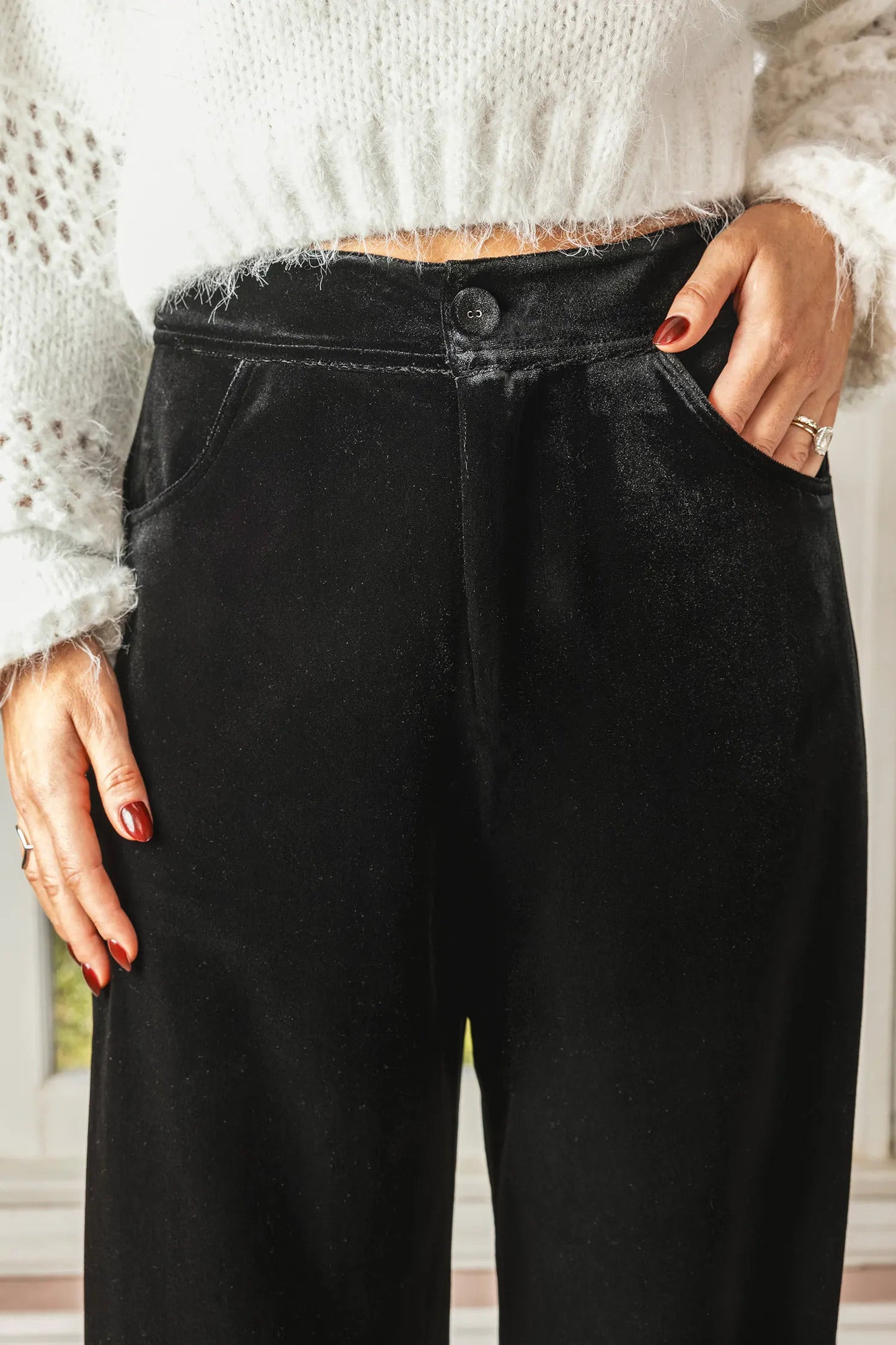 Cupshe x JoJo Midnight Black Wide Leg Trousers