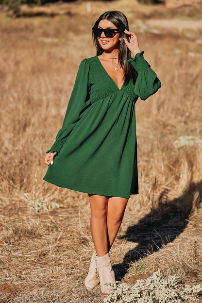 Cupshe Cooler Daze Smocked V-Neck Dress(x2)