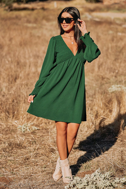 Cupshe Cooler Daze Smocked V-Neck Dress (x2)