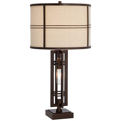 Lamps Plus Franklin Iron Works Elias 28" Bronze Table Lamp with Night Light