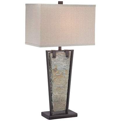 Lamps Plus Franklin Iron Works Zion 30" High Tapered Slate Table Lamp