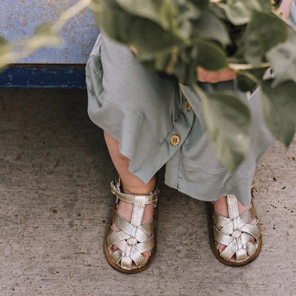 Little Love Bug Co. Gold Closed Toe Sandal