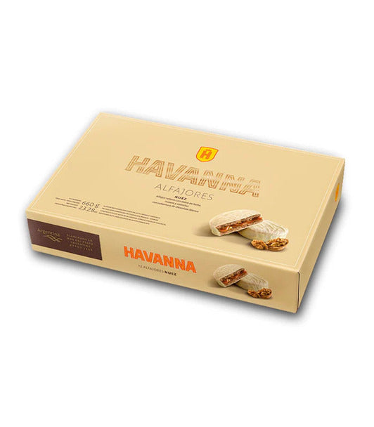 Pampa Direct Havanna Alfajor Nuez, White Chocolate with Nuts and Dulce de Leche (box of 12)