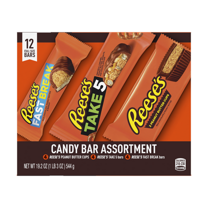 REESE'S Milk Chocolate Standard 12pcs Variety Pack Candy Bars