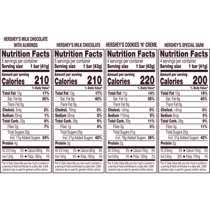 HERSHEY'S Favorite Standard Size Variety Pack 18 Candy Bars