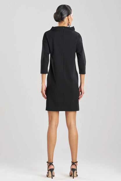 NATORI Compact Knit Funnel Shift Dress