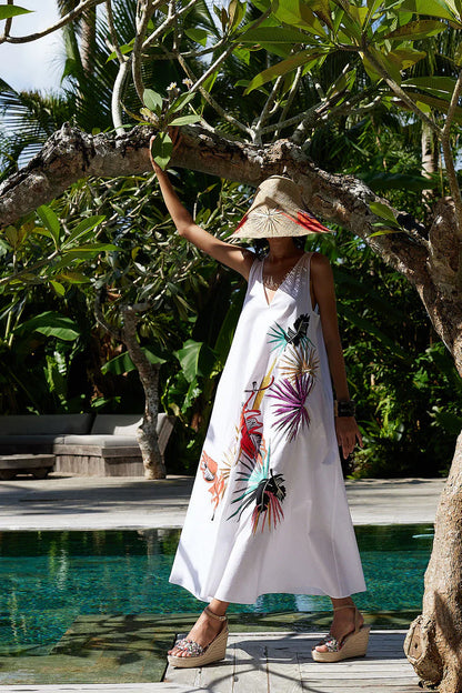 Natori Rae Luxe Leopard Hinami Braided Wedge Sandals - Natural