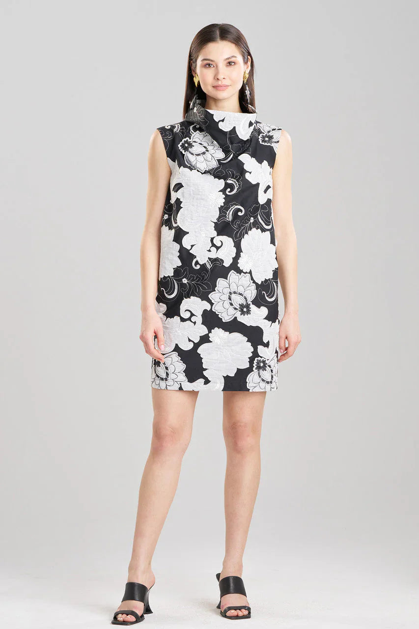 NATORI Cressida Applique Funnel Shift Dress