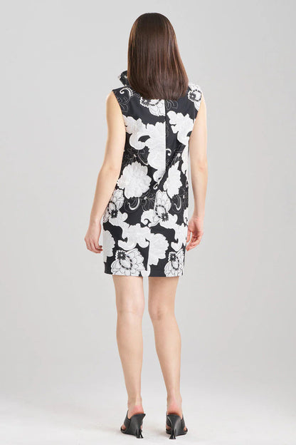 NATORI Cressida Applique Funnel Shift Dress