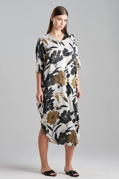 NATORI Talitha Crepe A-Line Belted Shirtdress