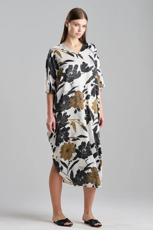 NATORI Talitha Crepe A-Line Belted Shirtdress