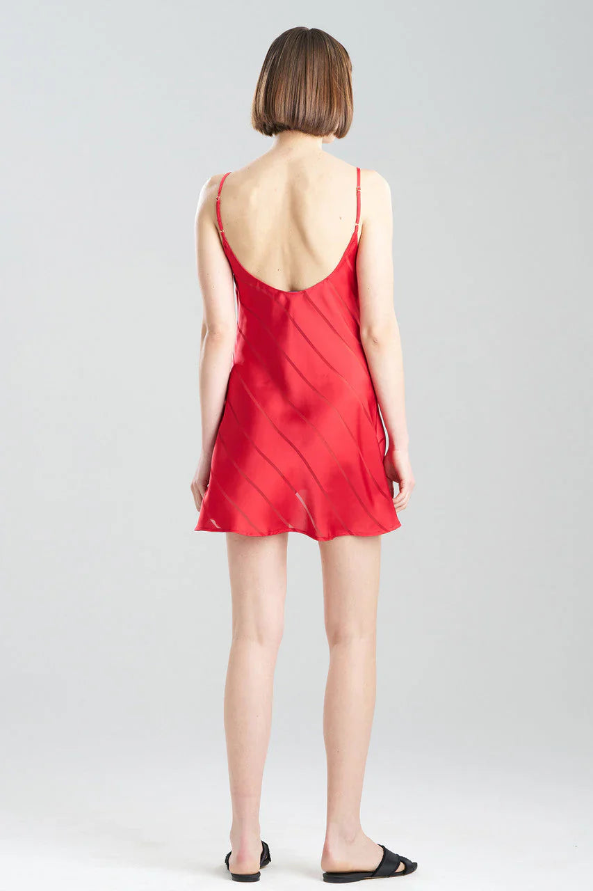 NATORI Sheer Stripe Jacquard Chemise