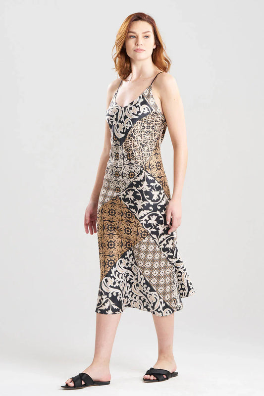 NATORI Tapestry Slip Dress