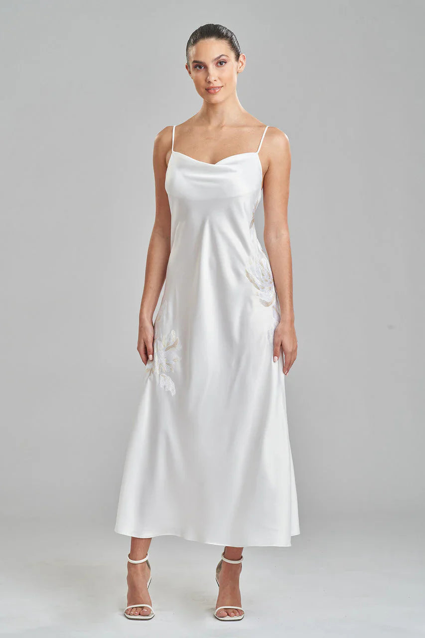 NATORI Bridal Embroidery Slip Dress