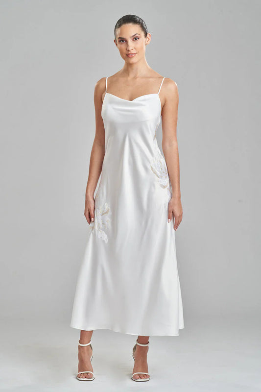 NATORI Bridal Embroidery Slip Dress