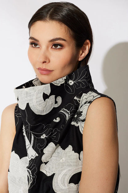 NATORI Cressida Applique Funnel Shift Dress