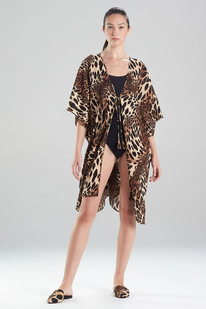 NATORI Luxe Leopard Cotton Gauze Cover-Up