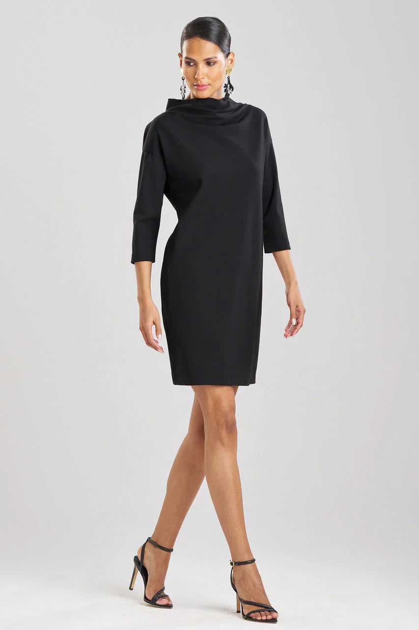 NATORI Compact Knit Funnel Shift Dress