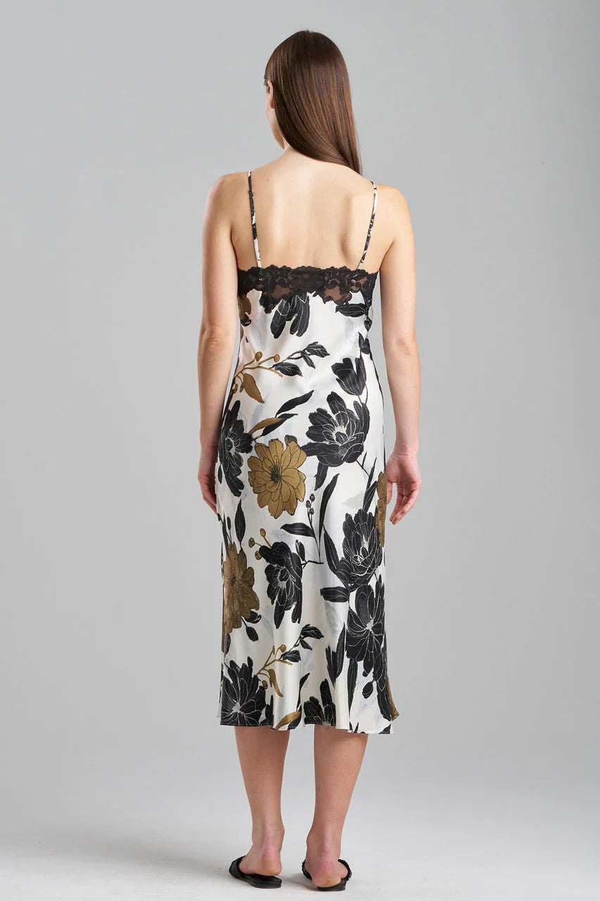 NATORI Peony Blossom Lace Applique Slip Dress