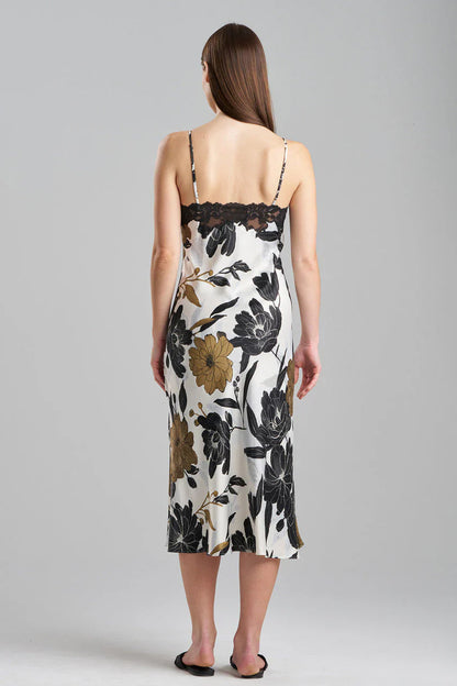 NATORI Peony Blossom Lace Applique Slip Dress