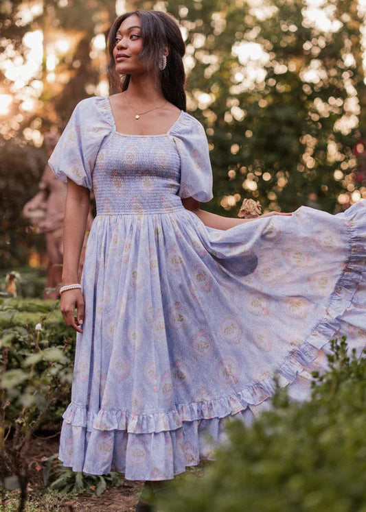 JessaKae Blooming Bows Dress - Bluebell
