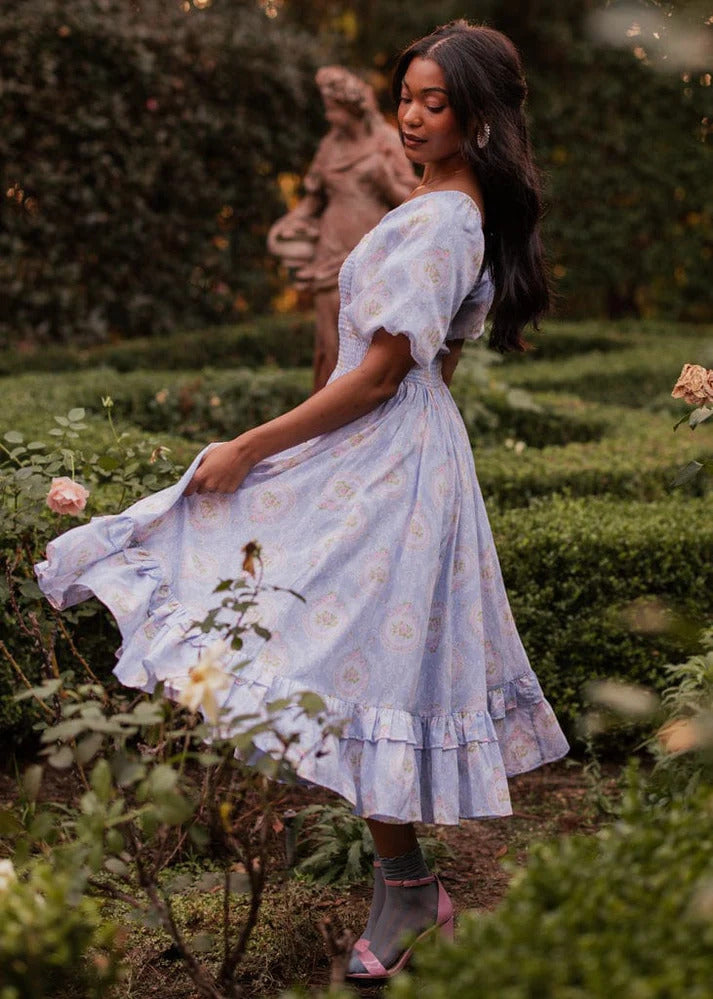 JessaKae Blooming Bows Dress - Bluebell