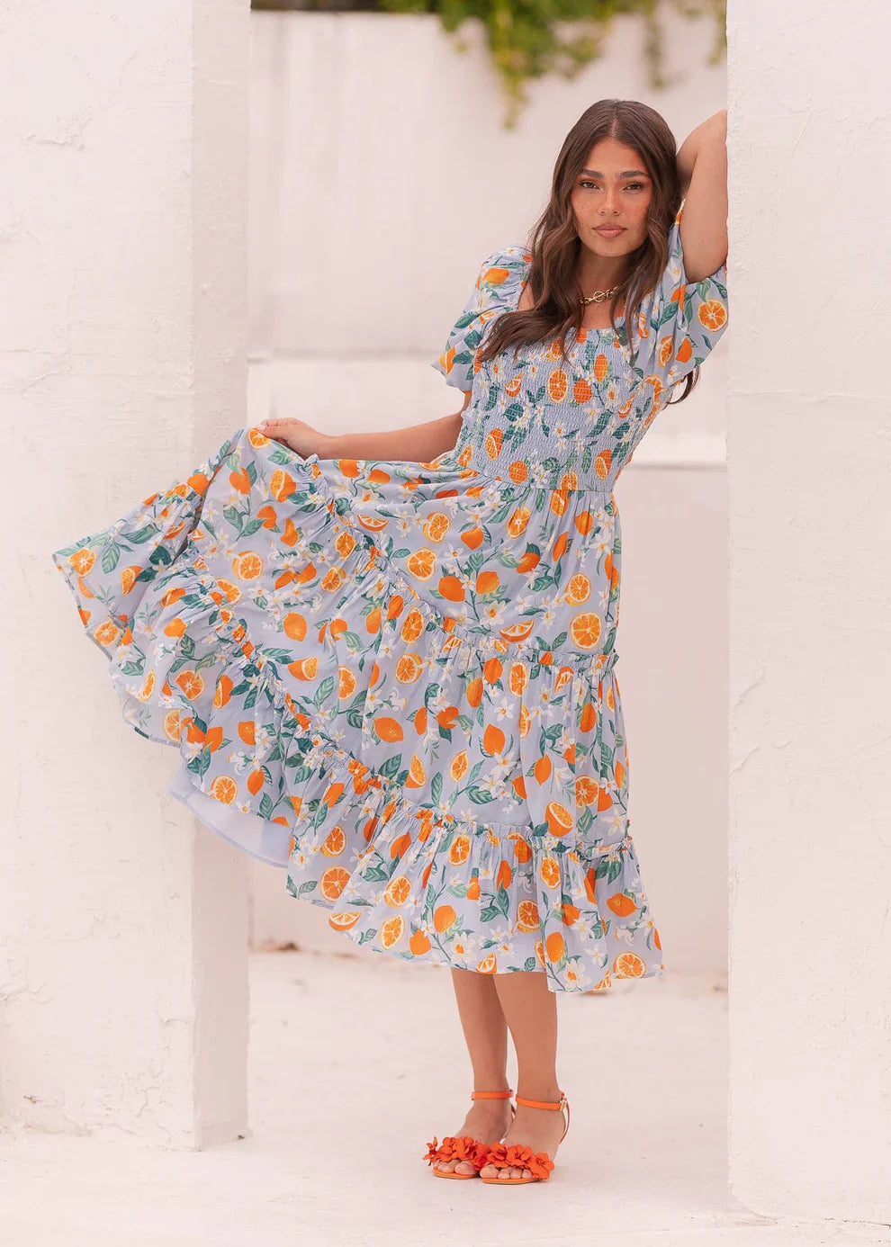 JessaKae Clementine Dress - Tangerine Breeze