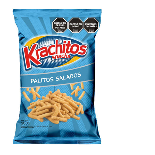 Pampa Direct Krachitos Salty Snacks Sticks Palitos Salados Super Bag, 500 g / 17.63 oz bag