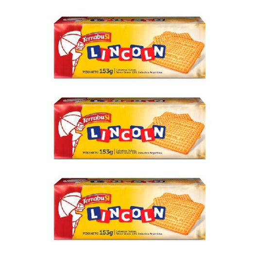 Pampa Direct Lincoln Terrabusi Sweet Cookies Vanilla & Sweet Lemon Flavor, 153 g / 5.4 oz (pack of 3)
