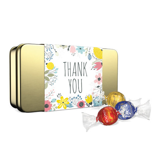 Lindt Chocolate Assorted LINDOR Truffles Thank You Gift Tin (12-pc, 5 oz)