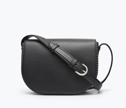 Freda Salvador Lucas Saddle Bag - Black Calf