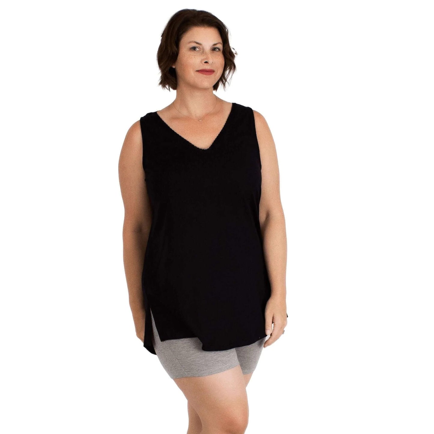 Undersummers Women's Lux Cotton Tank Sleep Shirt