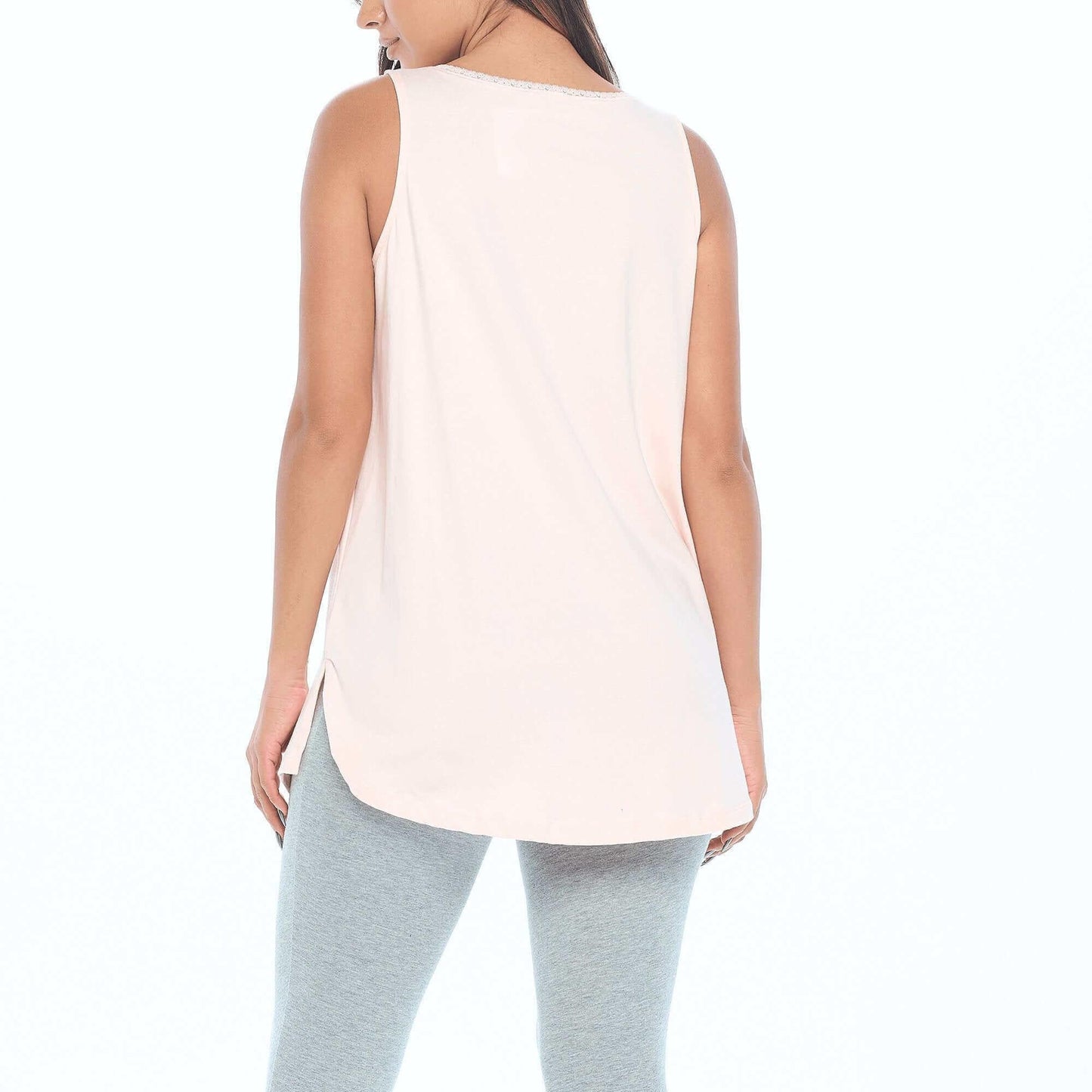 Undersummers Women's Lux Cotton Tank Sleep Shirt