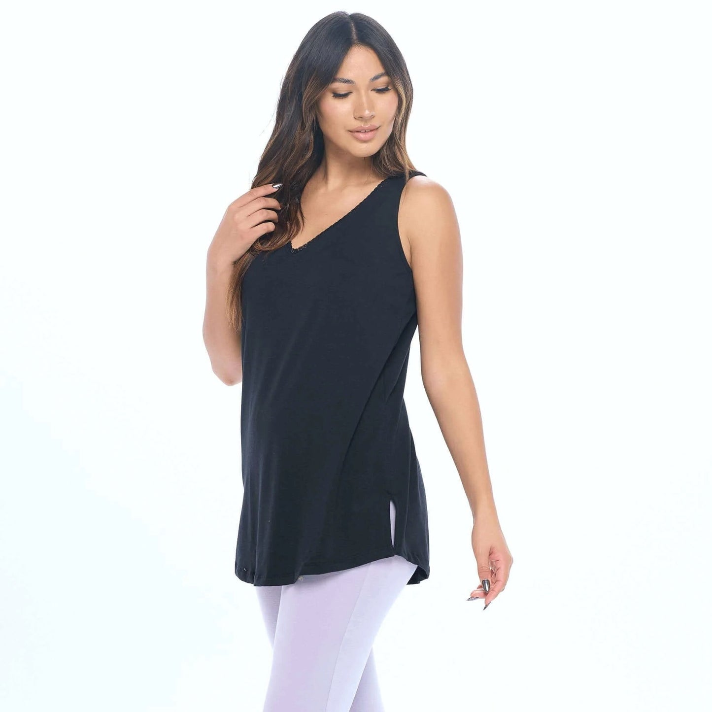 Undersummers Women's Lux Cotton Tank Sleep Shirt