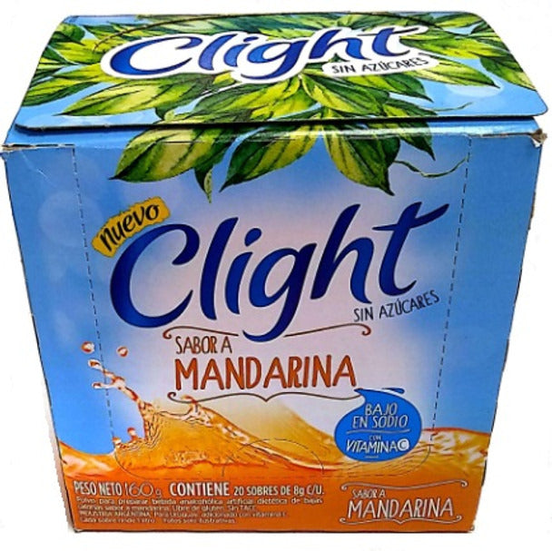 Pampa Direct Jugo Clight Mandarina Powdered Juice Tangerine Flavor No Sugar, 8 g / 0.3 oz (box of 20)