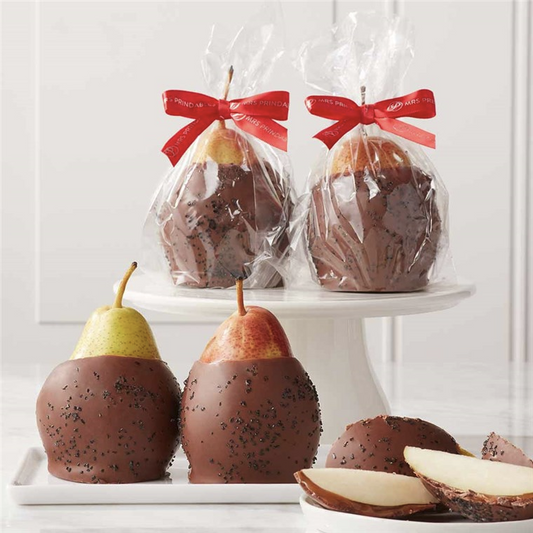 Mrs Prindables Salted Milk Chocolate & Caramel Dipped Pears 4-Pack